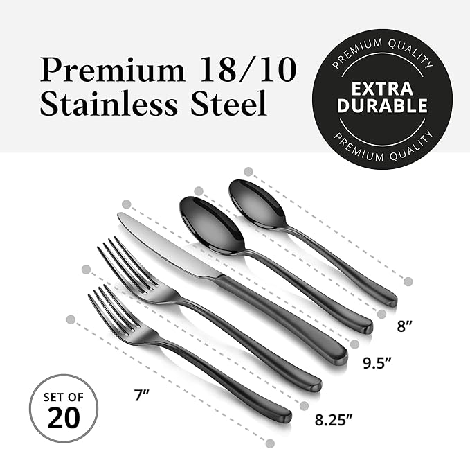 Artaste Rain II Forged 18/10 Stainless Steel Flatware 20-Piece Set