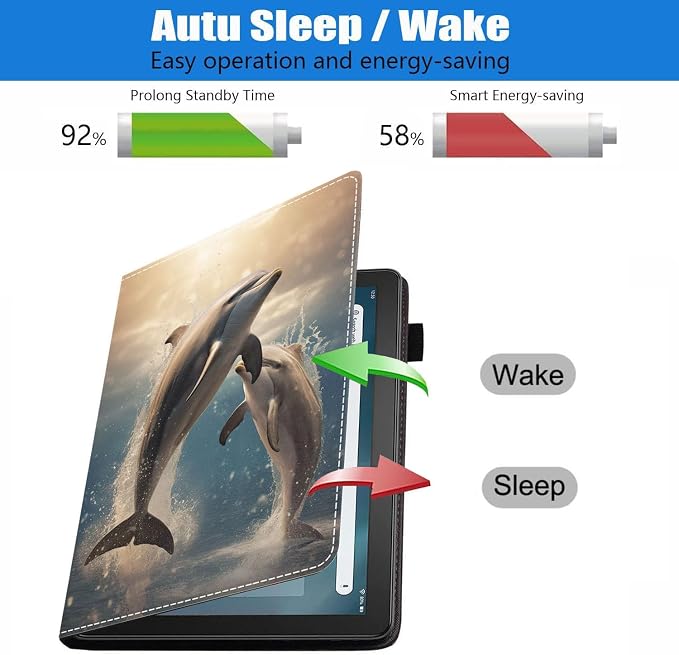 Case for Amazon Fire HD 8/HD 8 Plus Tablet (8 12th/10th Generation 2024/2022/2020 Release) Slim PU Leather Stand Folio Cover with Auto Wake Sleep African Woman Wolf