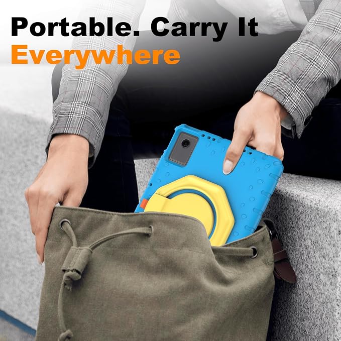 for Lenovo Idea Tab Plus Case 12.1 2025 with 360° Rotating Stand Handle and Pencil Holder New EVA Shockproof Cover for Kids Adults Home School Office Outdoor Black