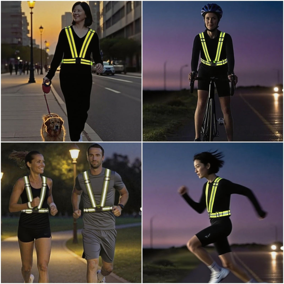 YUNLOVXEE Reflective Strap Safety Vest Gear - 2-10 Pack Adjustable High Visible Reflective Running Gear for Women Men Night (Red x10)