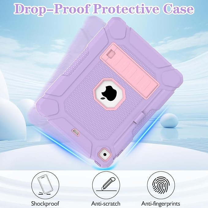 LTROP Case for iPad 6th 5th Generation (9.7 inch 2018/2017) Shockproof Protective iPad 9.7 Case with Built-in Stand/Pencil Holder for iPad 6th/5th Gen Air 2 Black