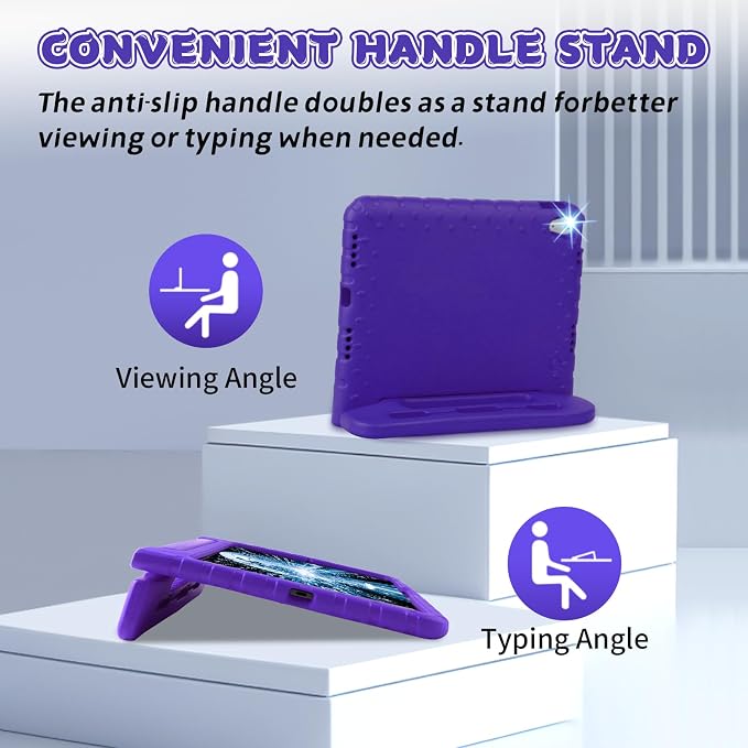 Heavy Duty Kids Case for iPad 10th/11th(A16) Pencil Holder Stand | Rugged Protection Cover for 11/10.9-inch iPad 2025/2022 Lightweight EVA Foam Anti-slip for Home School Travel Blue