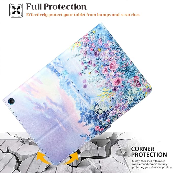 Case for Kindle Fire HD 10 &amp Fire HD 10 Plus 13th/11th Generation 2023 2021 | Synthetic Leather Flip Folio Stand Cover with Auto Wake/Sleep for Kindle Fire HD 10 &amp Fire HD 10 Plus Beach