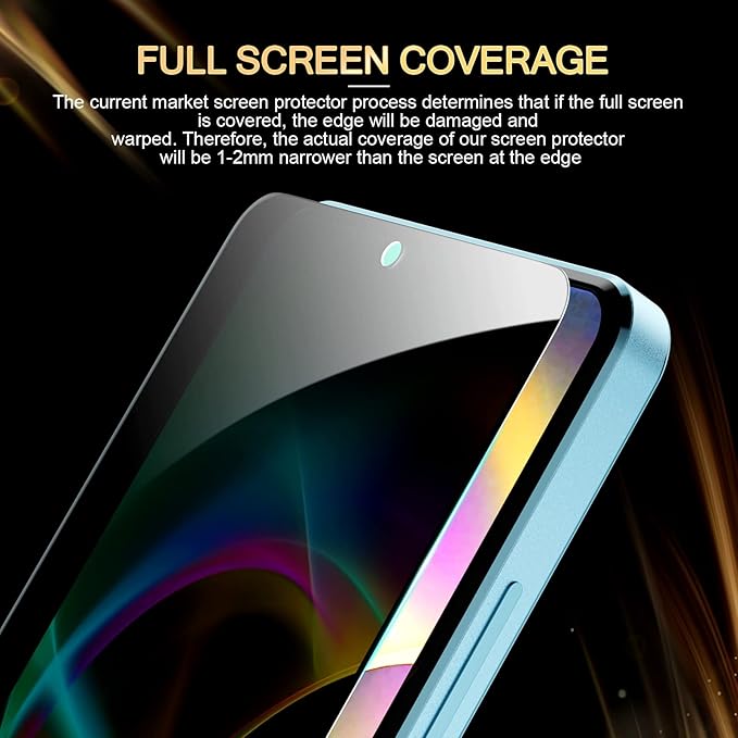 AKABEILA [3 Pack Privacy Screen Protector for Honor 100 5G Privacy Glass Full Coverage Anti Spy Tempered Glass Protective Film