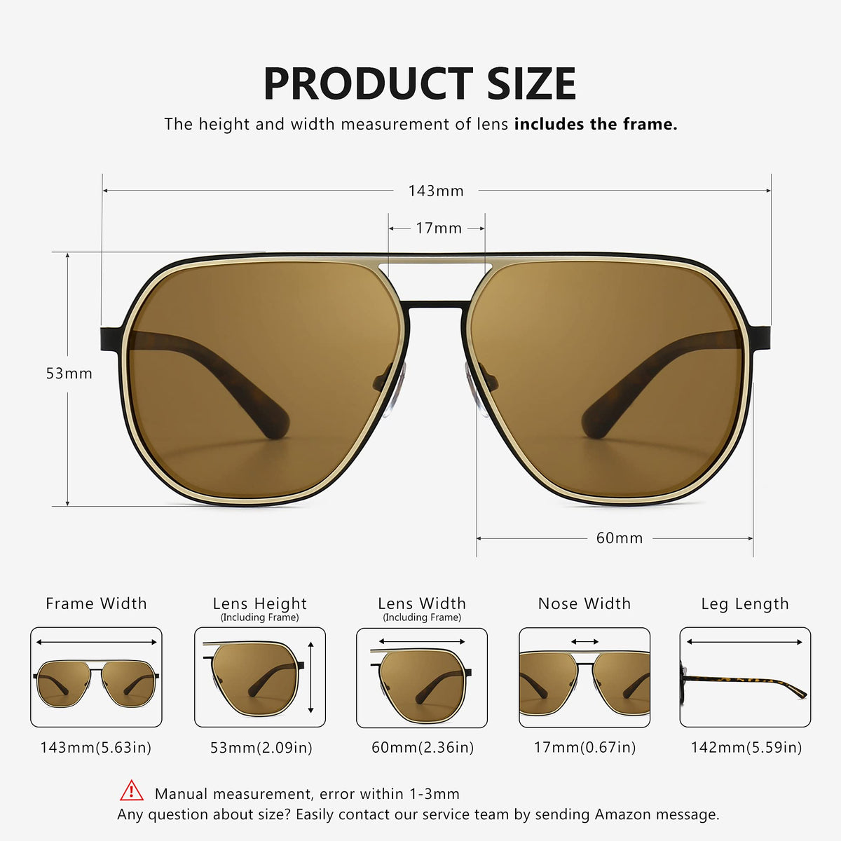 SUNGAIT Polygon Aviator Sunglasses for Men Polarized Trendy Square Sun Glasses Retro Pilot Shades UV Protection