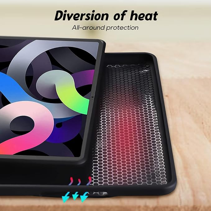 Slim Case for Apple iPad 10th Generation 10.9 Inch 2022 PU Leather Lightweight Hand Strap Stand Feature Drop Protection Back Cover for iPad 10th Gen 10.9 Black