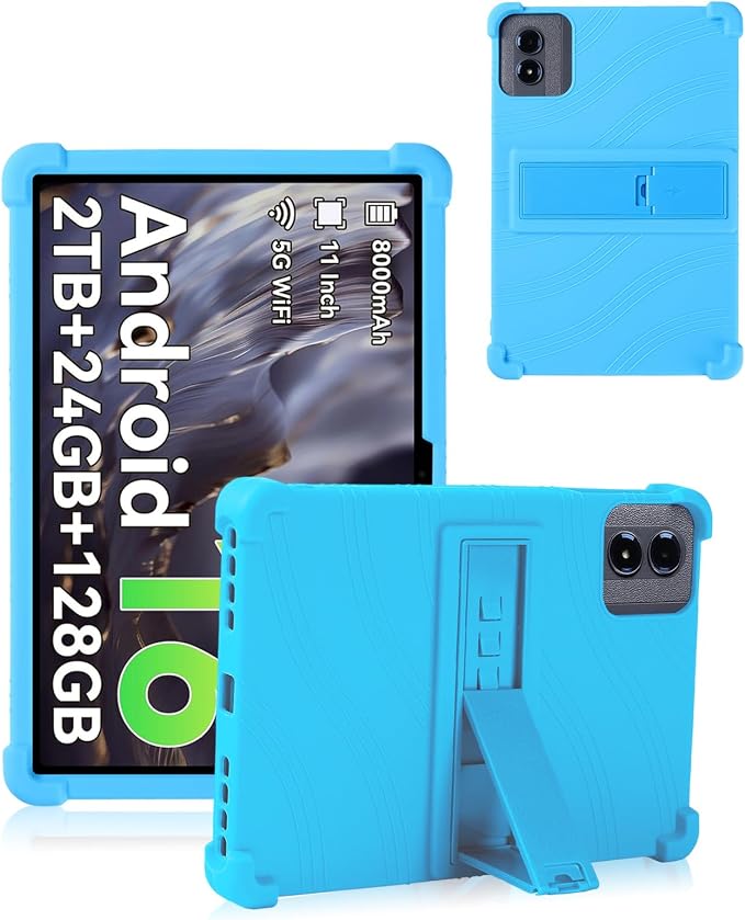 Case Compatible with TABWEE T50 11 inch Tablet – Shockproof Silicone Protective Case with Kickstand Anti-Slip Drop-Resistant Business Style (Black)