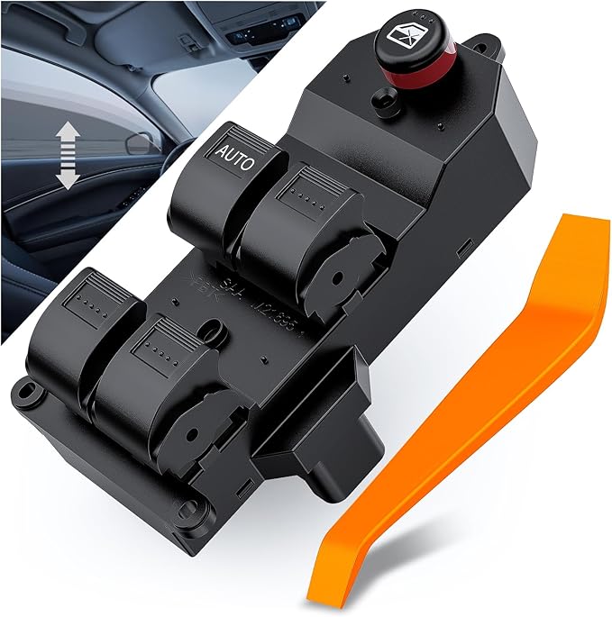 Nilight Power Master Window Switch Compatible with 2001 2002 2003 2004 2005 Honda Civic 2002-2006 Honda CR-V Sport Utility Front Left Driver Side Replacement Button Windows Switches Set