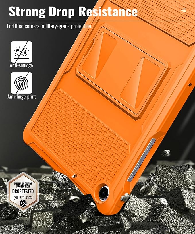 MoKo Shockproof Case Fit Samsung Galaxy Tab A11+ Plus/ A9+ 11 Inch | Full Body Rugged Stand Back Cover with Built-in Screen Protector for Galaxy Tab A11+/ A9+ Tablet Light Gray