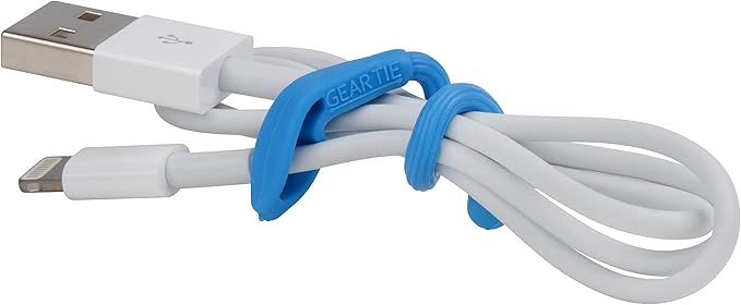 Nite Ize Gear Tie Cordable, The Original Reusable Rubber Twist Tie with Stretch-Loop For Cord Management + Storage, 3-Inch, Assorted Colors, 4 Pack, Made in the USA