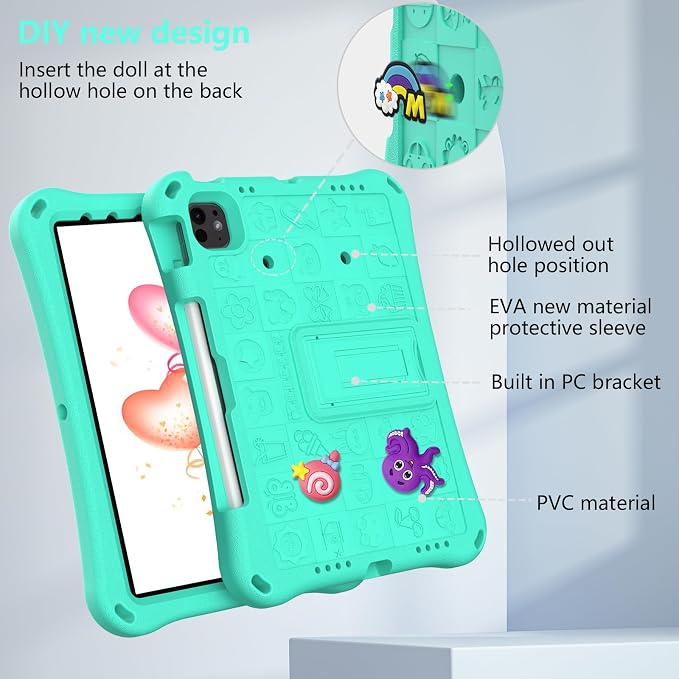 Case for iPad 10.2 Inch 2021/2020/2019/ iPad Pro 10.5 Inch/Air 3rd Gen (2019) Shoulder Strap Kickstand Children Friendly Anti-Scratch Shockproof Case Lightpurple