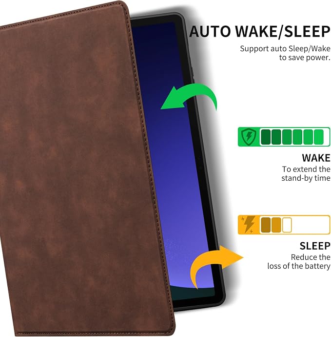 Case for Samsung Galaxy Tab S10 Lite/S10 FE/S9 FE/S9 10.9/11 | Microfiber Leather Protective Cover with S Pen HolderSmart Folio Auto Sleep/WakeAdjustable StandShockproofSlimBlack