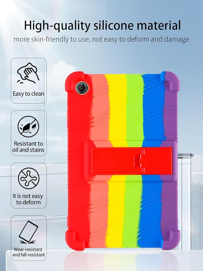 for Lenovo Tab One &amp Nook Reading Tablet Android Tablet8.7 inch Tablets CaseSoft Silicone Adjustable Stand Cover Lightweight Kids FriendlyBlack.