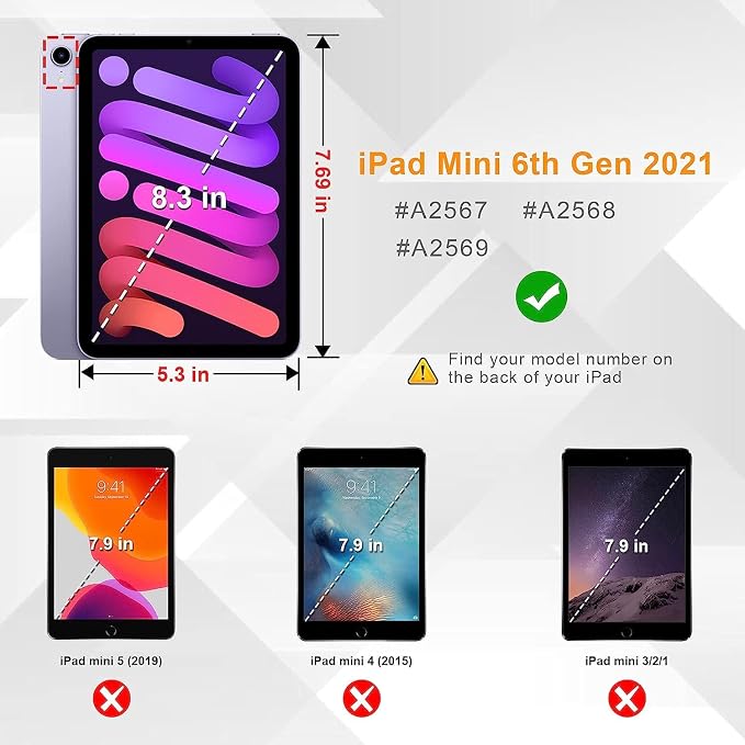 for iPad Mini 6 2021 Case PU Leather Folio Case Smart Cover with Stand &amp Auto Wake Sleep for iPad Mini 6th Generation 8.3 Inch Baseball