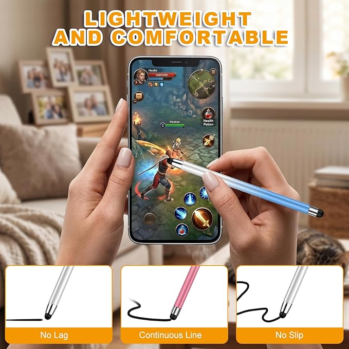 Stylus (10 Pcs) 2-in-1 Stylus Pen for Touch Screen High Precision and Sensitivity Suitable for iPad/iPhone/Samsung/Android Smartphone and Tablets Compatible with All Touch Screen