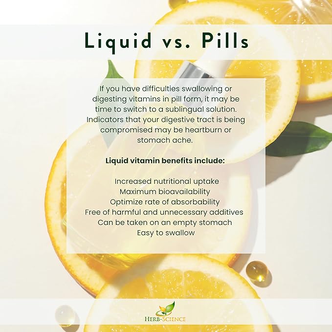 Liquid Vitamin B1 Drops - Daily Thiamine Supplement to Support Digestion, Nervous System, Heart Health, Stress Relief, Natural Energy Booster - 500% DV, 288 Servings per Bottle - 8 fl. oz