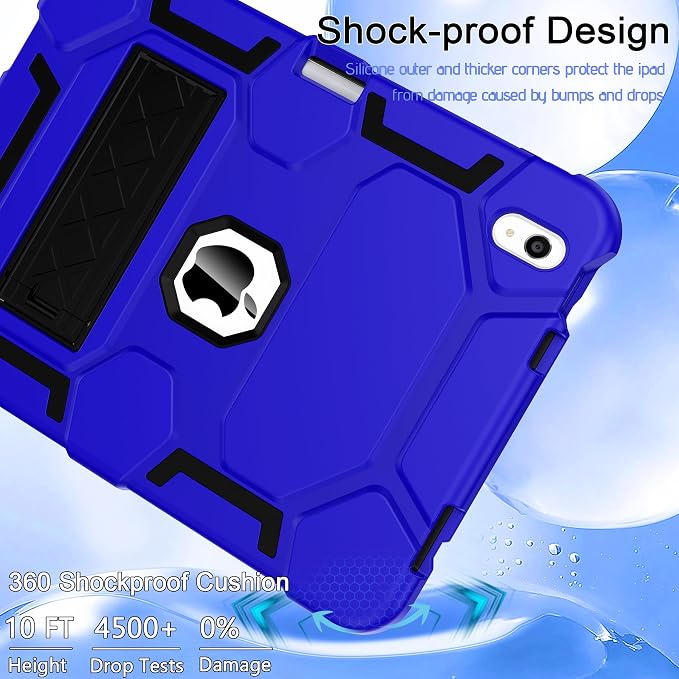Case for iPad 11 11th Gen (A16) 2025 &amp 10th Gen 2022 10.9 Purple+Green | Kickstand | With Pencil Holder | Drop-Proof Silicone+Hard Shell | Raised Edge Protects Screen&ampCamera | Heavy Duty Pr