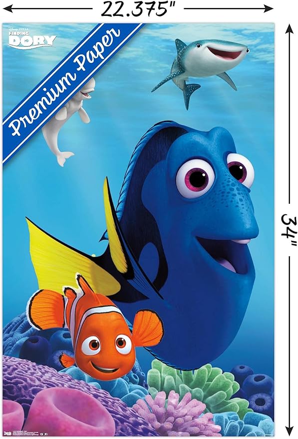 Trends International Disney Pixar Finding Dory - Dory Wall Poster, 22.375" x 34", Premium Unframed Version