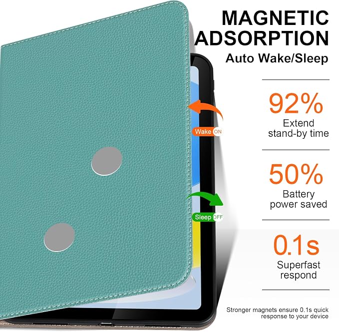 Case for 10.2-inch iPad 7th/8th/9th Gen (2019-2021 | Microfiber Leather ，Shockproof Smart Cover | Adjustable Stand | Auto Wake/Sleep | Multiple View Angles | Black