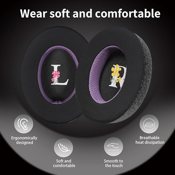 Magic Ice Gel Replacement Earpads for SENNHEISER MOMENTUM3 - Black/Purple, Comfortable & Durable