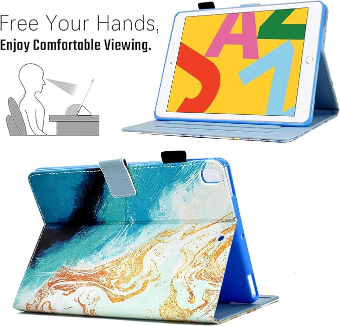 Compatible with iPad 9.7 inch Case/iPad Air 2 Case/iPad Air Case Funut Case for iPad 6th Generation 2018/iPad 5th Generation 2017 Premium Leather Smart Stand Wallet Protective CoverPurple Butterfly
