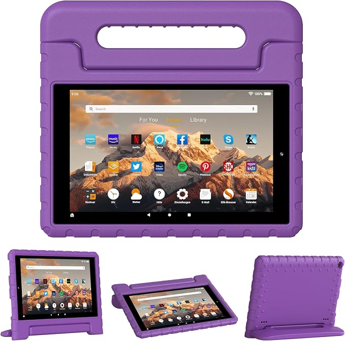 Kids Case for Amazon Fire HD 10 5/7/9 GenHandle Stand Green | Shockproof Lightweight designed for Amazon Fire hd 10 Tablet case Kids 5th/7th/9th Generation 2015/2017/2019 Released
