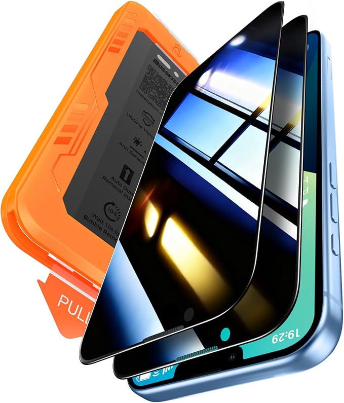 BossKiss for iPhone 11/iPhone XR Screen Protector TOP 9H Hardness Military Grade Shatterproof HD Tempered Glass Full Coverage Anti-Scratch Easy Installation Case Friendly 2 Pack
