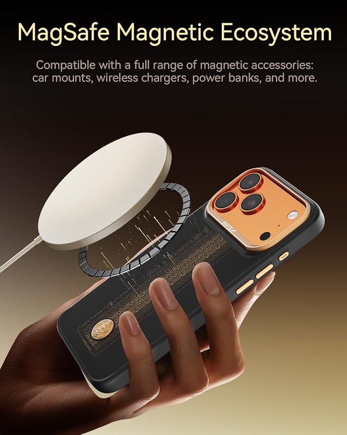 RAPTIC Aramid Fiber Case for iPhone 16 Pro Compatible with MagSafe Non-Slip &amp Slim 600D Aramid Fiber [Military Grade Drop Tested] Anti-Scratch Shockproof Protective Case 6.3 inch Black