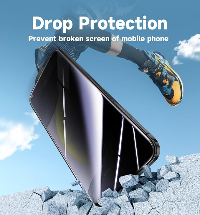 MAGIC JOHN 2 Pack for Samsung Galaxy S24 Plus/ S24+ Privacy Glass Screen Protector 6.7 inch Anti-spy Tempered Glass Film Auto Dust-Elimination Installation Bubble Free Case Friendly Anti-Scratch