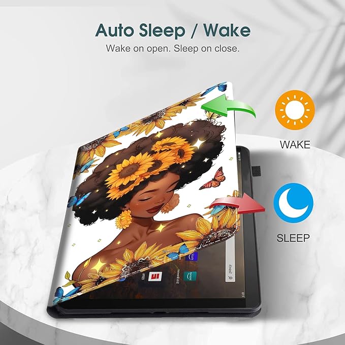 Case for Amazon Fire Max 11 Tablet (13th Generation 2023 Release) Multi-Angle Smart Stand Cover Auto Sleep/Wake for Fire 11 Max Tablet，African American Women Inspirational Quotes