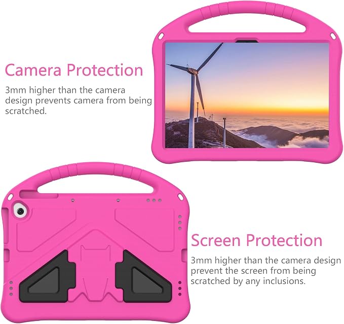 Tablet Case with Built-in Handle and Kickstand Kids Friendly Shockproof Cover Lightweight Compatible with Google Pixel 11 inch Black