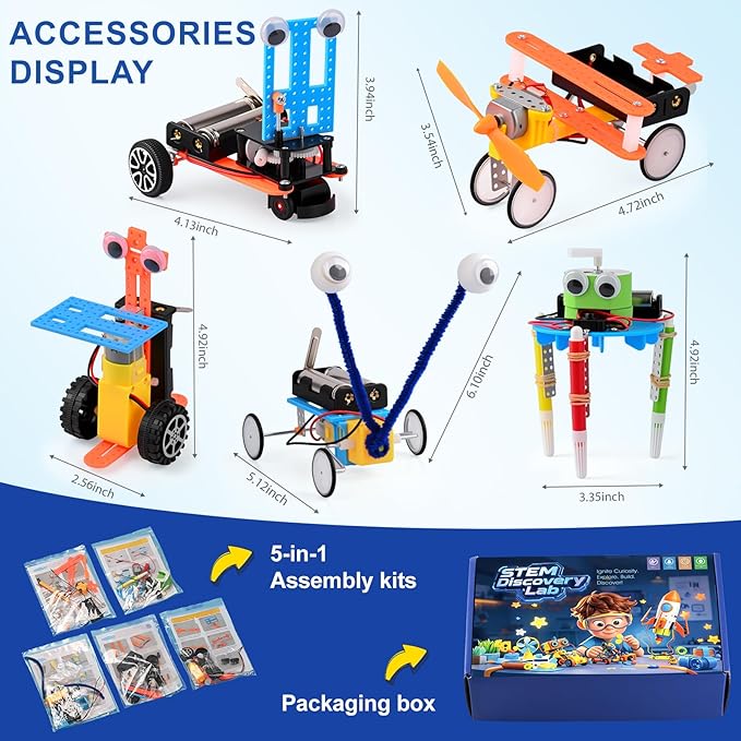 STEM Kits for Kids Ages 6-12, Science Kits for Kids,DIY STEM Gifts Toys for 6 7 8 9 10 11 12 13 Year Old Boy Birthday Gifts,Robot Building Science Kits Engineering Projects,Science Experiments Kits