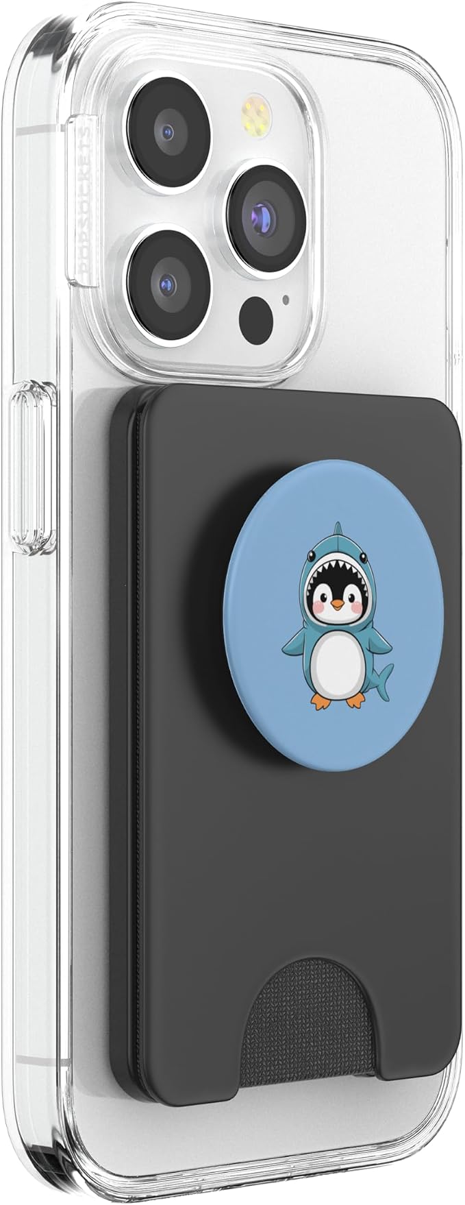Cute Penguin Dressed As Shark Funny Kawaii Penguin PopSockets PopGrip for MagSafe