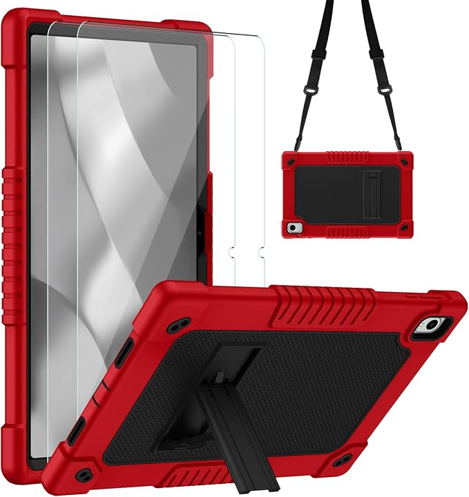 for Onn 12.1 Tablet Pro Model:100146663 CaseShockproof Rugged Case with 2 Pcs Screen Protector Shoulder Strap for Walmart Onn 12.1 Tablet Pro (2024 Model:100146663) (Black/Blue)