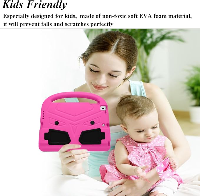 Kids Case for iPad 6th/5th Generation iPad 9.7 inch 2018/2017 and iPad Air 1/Air 2 Case with Handle/Kickstand EVA Foam Shockproof Stand Cover for iPad Air 1st/2nd Gen/iPad Pro 9.7Black Bird