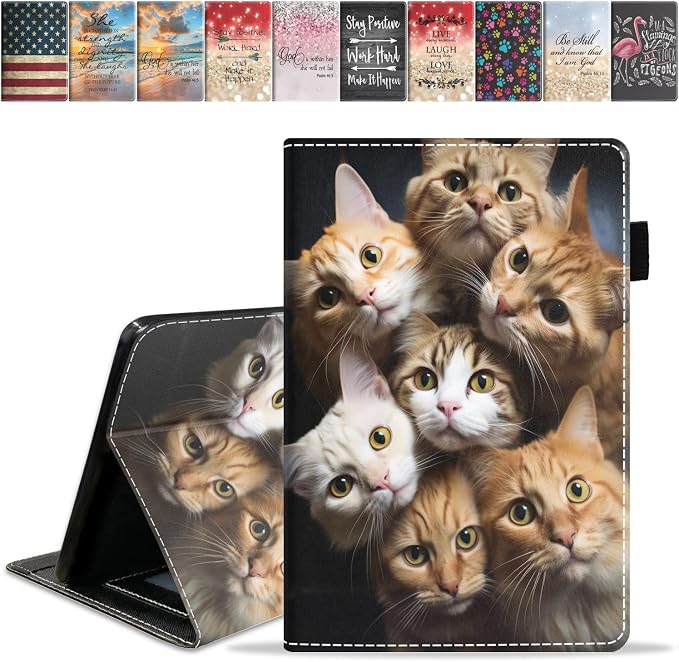 Case for Amazon Kindle Fire HD 8/Fire HD 8 Plus Tablet (12th/10th Generation 2024/2022/2020 Release) Slim PU Leather Cover with Card Slot &amp Auto Wake/Sleep African American Women