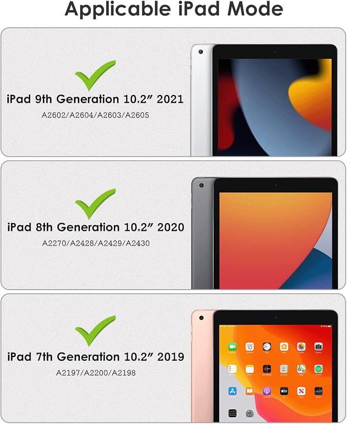 DTTO Case for for iPad 9th/8th/7th Generation 10.2-inch Black | Durable Shockproof Protective Cover Built-in Screen Protector &amp Kickstand Corner Protection