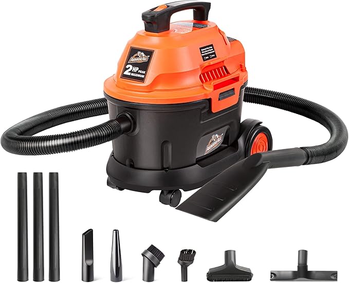 Armor All AA255W Wet/Dry Utility Vac 2.5 Gallon, 2.5-Gallon,120 Volts (AC), Orange/Black