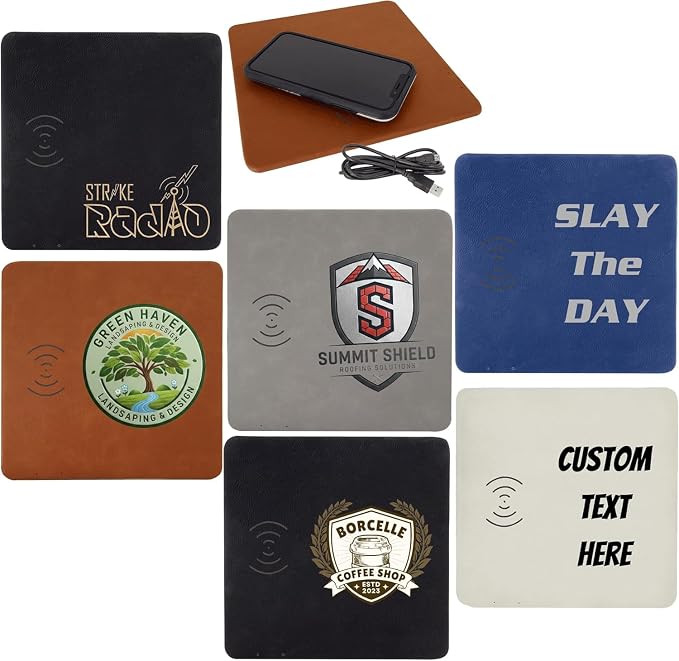 Customized Wireless Charging Pad Personalized Charging Mat Corporate Employee Gifts Mouse Pad Charge Station Small Business Customer Gift