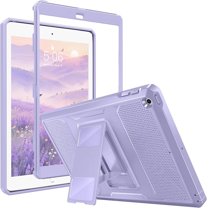 MoKo Shockproof Case Fit 2018/2017 iPad 9.7 6th/5th Generation Black | Heavy Duty Shockproof Full Body Rugged Hybrid Cover with Built-in Screen Protector for Apple iPad 9.7 Inch 2018/2017