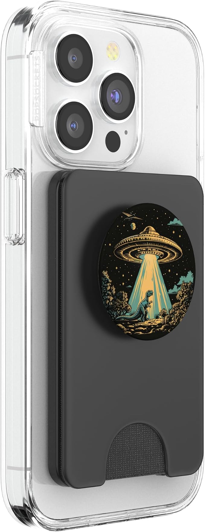 Alien Lover Flying Saucer UFO Abduction Dinosaur PopSockets Adhesive PopGrip