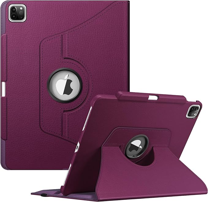 Fintie Rotating Case for iPad Pro 12.9-inch 6th/5th/4th/3rd Generation | 360° Swivel Stand Landscape &amp Portrait Viewing Shockproof Protective Cover Pencil Holder Auto Sleep/Wake Black