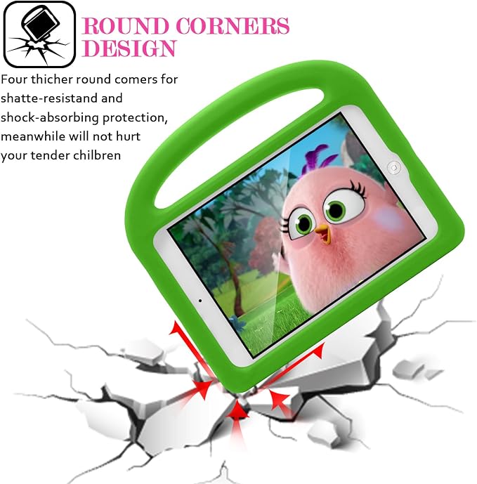 Kids Case for 7.9 iPad Mini 5/4/3/2/1 Silicone Shockproof Cover with Handle Kickstand Black