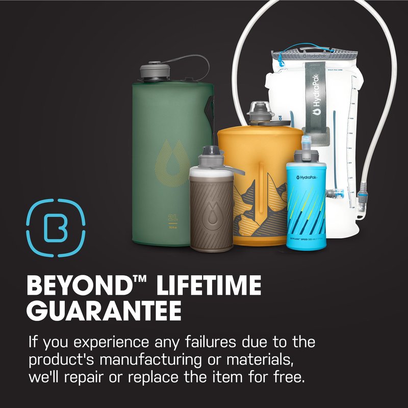 HydraPak Flux - Collapsible Backpacking Water Bottle (750ml) - BPA Free, Ultra Light, Spill-Proof Twist Cap - Mammoth Grey