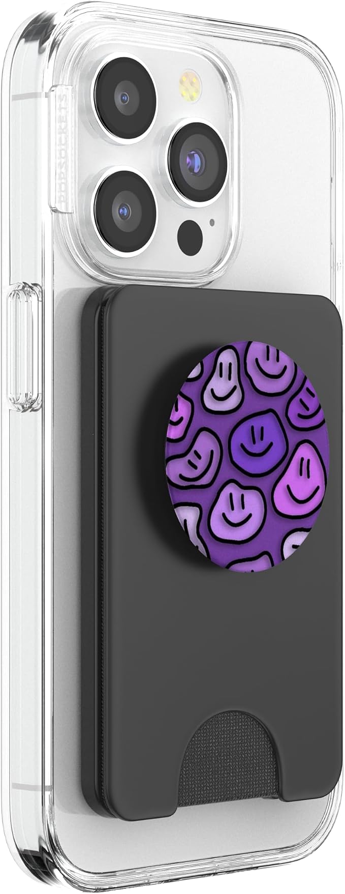 Aesthetic Lavender Purple Liquid Swirl Dripping Smile face PopSockets Adhesive PopGrip