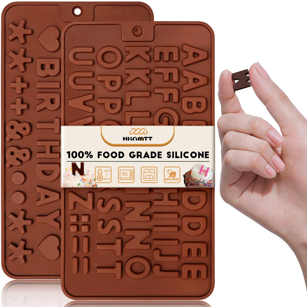 HKNMTT Chocolate Bar Molds Silicone Classic 4 Pack, Snap Candy Bars Making Mould Set, BPA Free Soy Candle Wax Melt Durable Mold Easy Release Non-Stick for Protein and Energy DIY Handmade Gifts