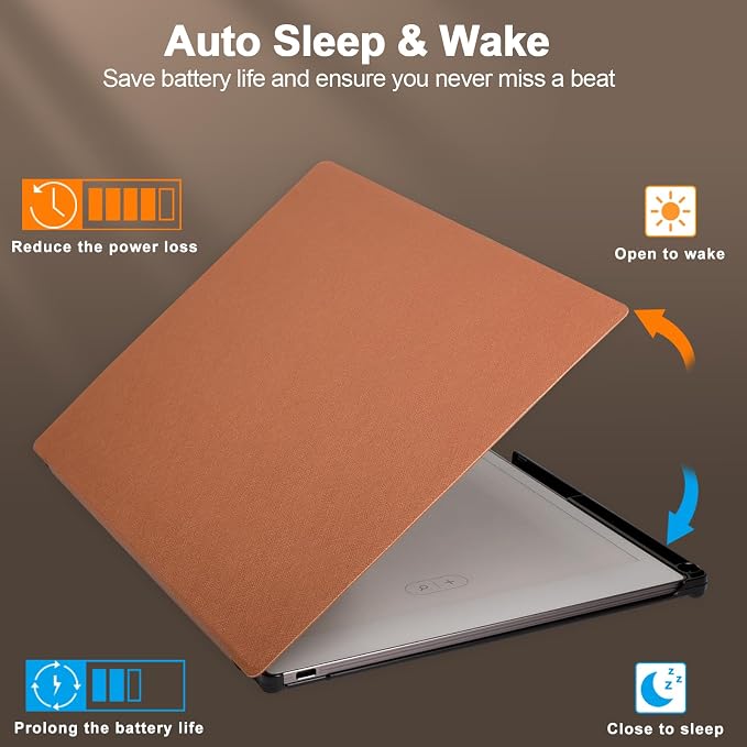Caweet Case for Remarkable Paper Pro 11.8 2024 Slim Hard Back Shell Protective Book Folio Cover with Built-in Pen Holder and Auto Wake/Sleep Black