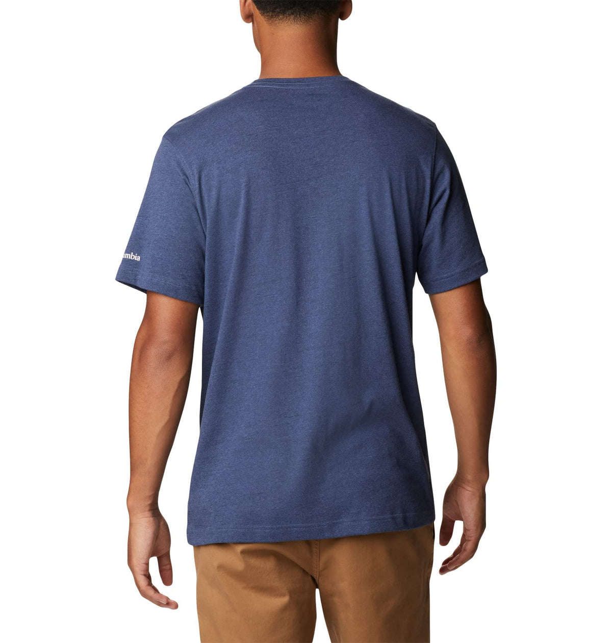 Columbia Men's Thistletown Hills Graphic Short Sleeve, Dark Mountain Heather/Hikers Graphic, Medium