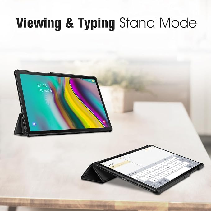 Fintie Slim Case for Samsung Galaxy Tab S5e 10.5 Inch 2019 Black | Ultra-Thin Tri-Fold Stand Vegan Leather Hard Shell Lightweight Auto Wake/Sleep