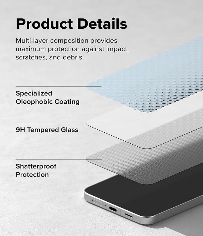 Ringke for Samsung Galaxy A35 5G Screen Protector [Easy Slide 2 Pack] | Easy Installation with Alignment Tool Case Friendly Premium 9H Hardness Tempered Glass